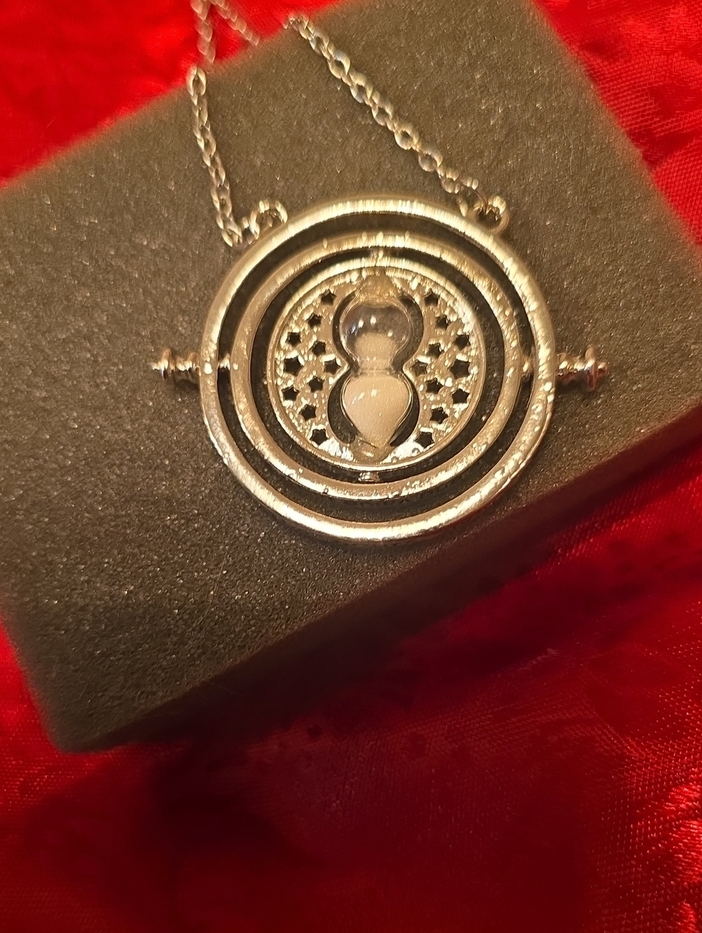Silver Hourglass Pendant Necklace - Women Jewelry